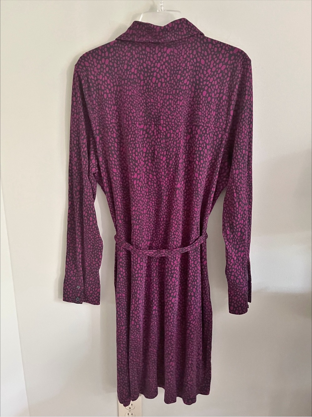 Boden berry/black Jessie jersey shirt dress, sz 16/18. - Picture 4 of 11